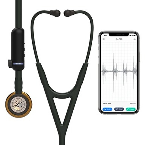 [3M8870] 3M Littmann CORE Digital Stethoscope - High Polish Copper Chestpiece; Black Tube; Stem and Headset