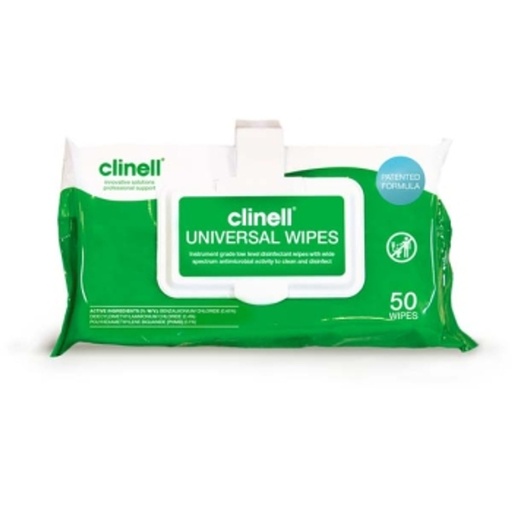 [CWCP50AUS] Clinell Universal Sanitising Wipes With Clip - 50/PKT