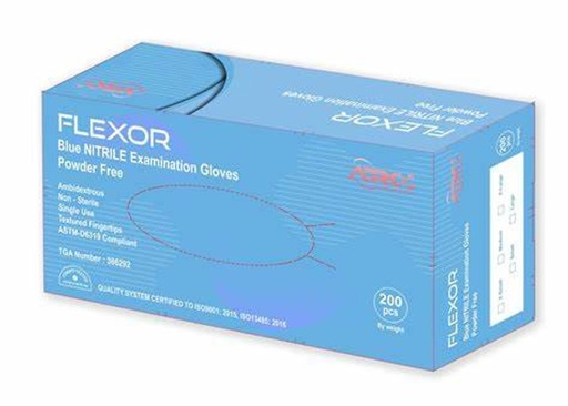 [386292B] Flexor Blue Nitrile Gloves 200pcs