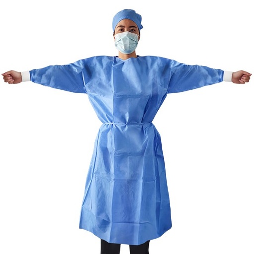 [2920] SMS Non-Woven Blue Isolation Gown