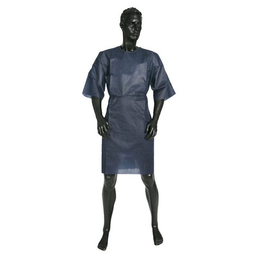 [SMS510] Disposable Modesty Gown PP Short-Sleeve Navy