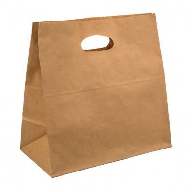 [SMS122] Brown Kraft bag/Die Cut Handle 500pc - Eco-Friendly, Durable