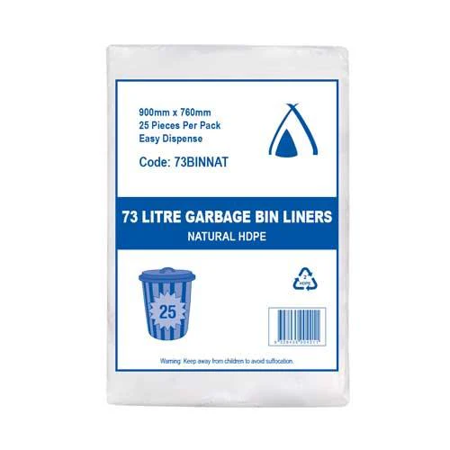 [SMS73C] Clear Garbage Bags - 73L-25 Pieces per Pack, 250 per Carton